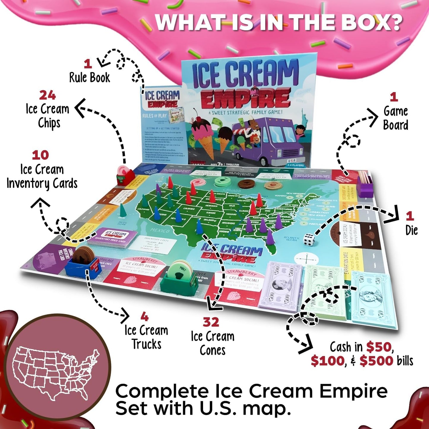 Ice Cream Empire by Empire Games –Strategic Family Game for Adults, Teens & Kids Ages 7+, Build Your Ice Cream Business Board Games for Adults & Kids, Educational Kids Games for Game Night Fun