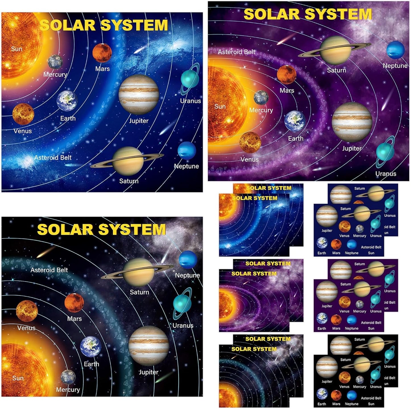 24 Set 48 Sheets Planet Craft Kits Waterproof Space Stickers DIY Make Your Own Solar System Stickers for Crafts Reward Game Activities