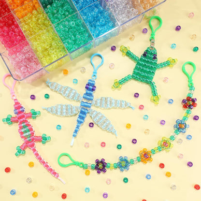 1720+pcs Pony Beads Kit 1830pcs 6 Style Letter Alphabet Beads Rainbow Plastic Pony Bead Bulk Multicolor Kandi Bead Elastic String DIY Crafts Jewelry Making Kit for Bracelets Necklaces