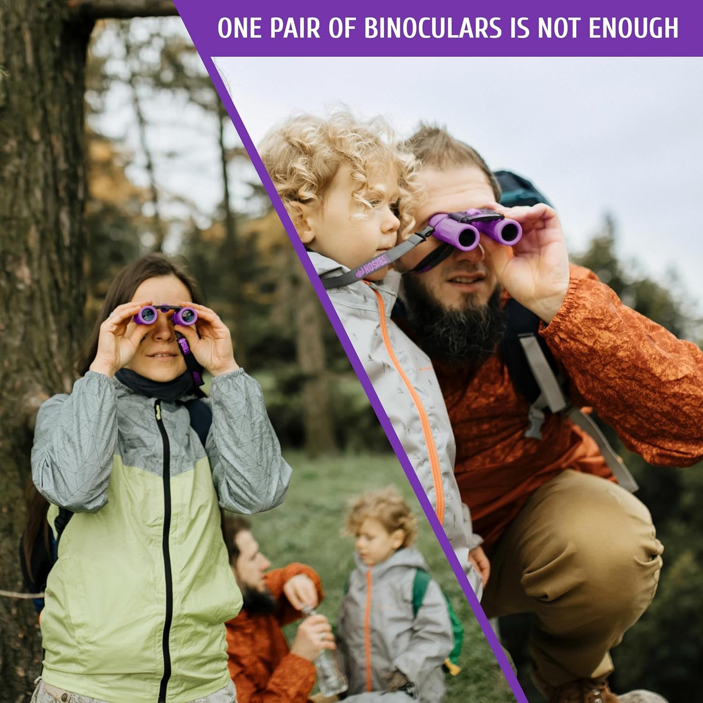 BeBison Binoculars for Kids - 8x21 High Resolution Real Optics - Compact Folding Shockproof Kids Binoculars for Bird Watching - Spy Games - Outdoor Play for Boys and Girl