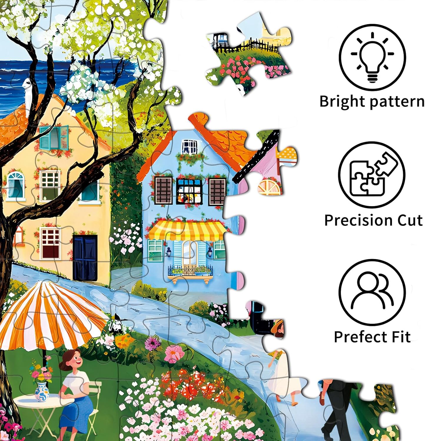 Puzzles for Adults 1000 Pieces,Seaview Campground Jigsaw Puzzle with 1:1 HD Poster, Perfect Interlocking No Dust, Stress Relief Ideal Gift for Family Games
