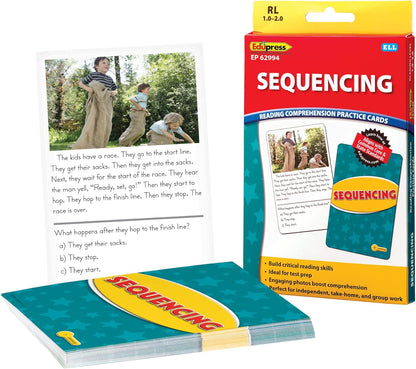 Edupress Reading Comprehension Practice Cards, Informational Text, Red Level (EP63437) Medium