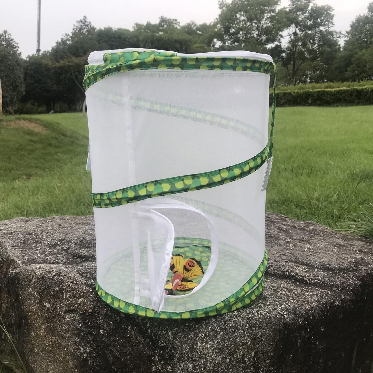 Butterfly and Insect Garden Habitat Mesh Cage Collapsible Design, Bug Terrarium Pop Up 12" x 14" Tall