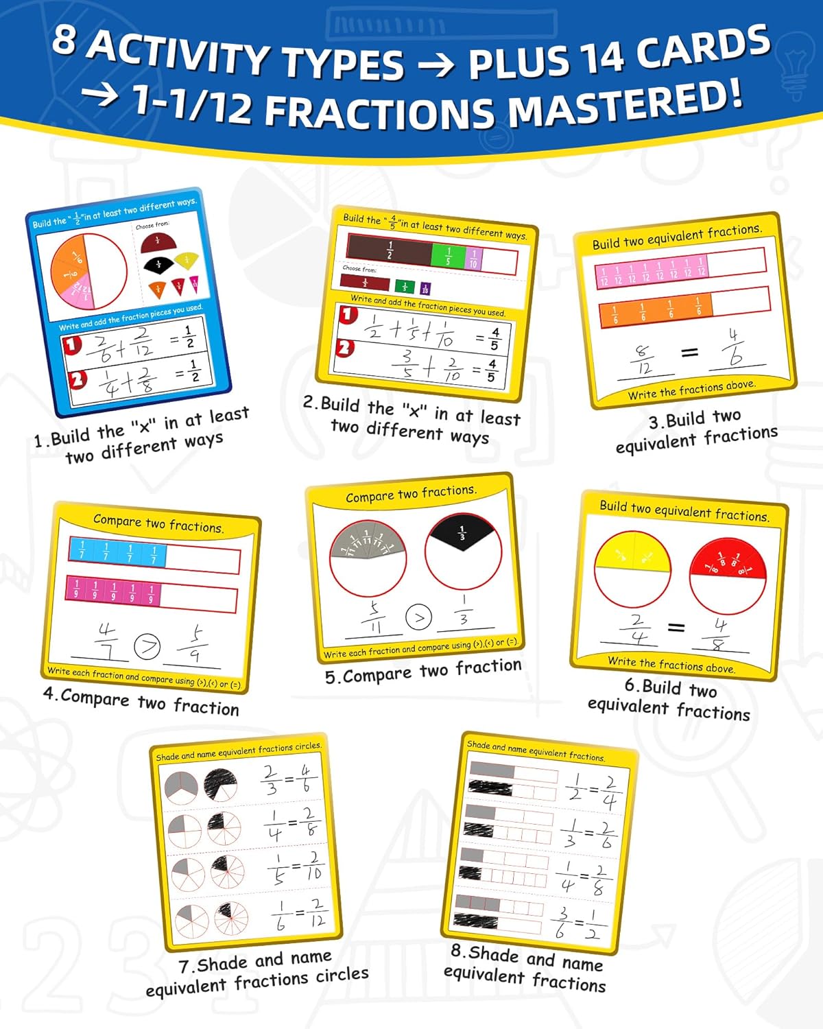 Magnetic Fraction Tiles & Fraction Circles Activity Classroom Set Math Manipulatives Educational Puzzle for Elementary School Fraction Magnets & Resources Montessori Learning Toys