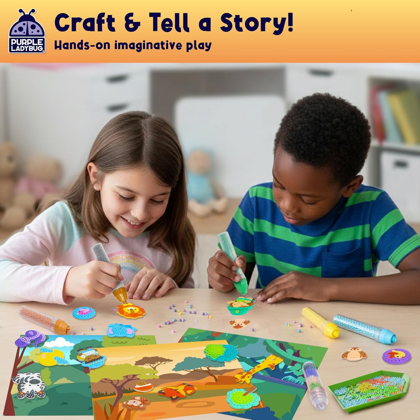 Magical Bead Painting – Birthday Gifts for Girl and Boy Ages 6-8 Years Old, Bead Art & Craft Set, Beads Pen & Painting Activities, Creative Arts & Crafts Ocean Theme Kit with Fun Designs