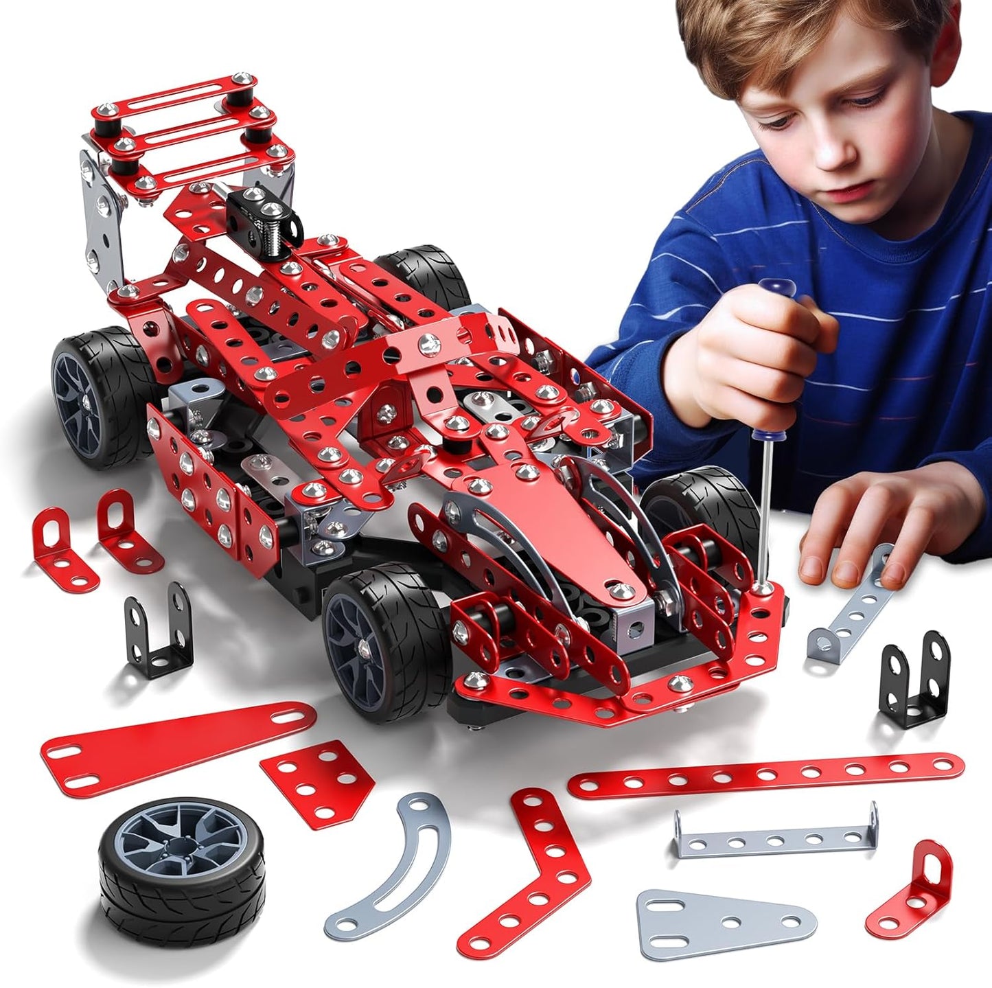 Building Toys Model Truck Set - STEM Building Projects Model Car Kit Toys for Kids Boys Ages 8-12 12-16, Assembly Science Model Car Kits Toys Gifts for Kids Girls Boys 8 9 10 11 12 Years Old and adult