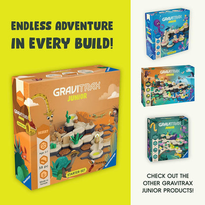 Ravensburger GraviTrax Junior Starter Set - My Desert - 58-Piece Marble Run Game - Fun and Educational Preschool Marble Structure Building - STEM-Friendly, Interactive Learning - Kids Age 3 and Older