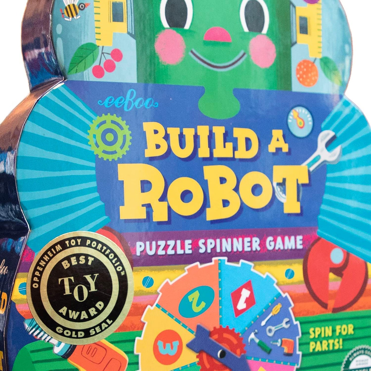 eeBoo Build a Robot Spinner Game - Award Winning Number Matching Robot Building Game, Screen-Free Fun for 2-4 Players, Kids Ages 3 and up