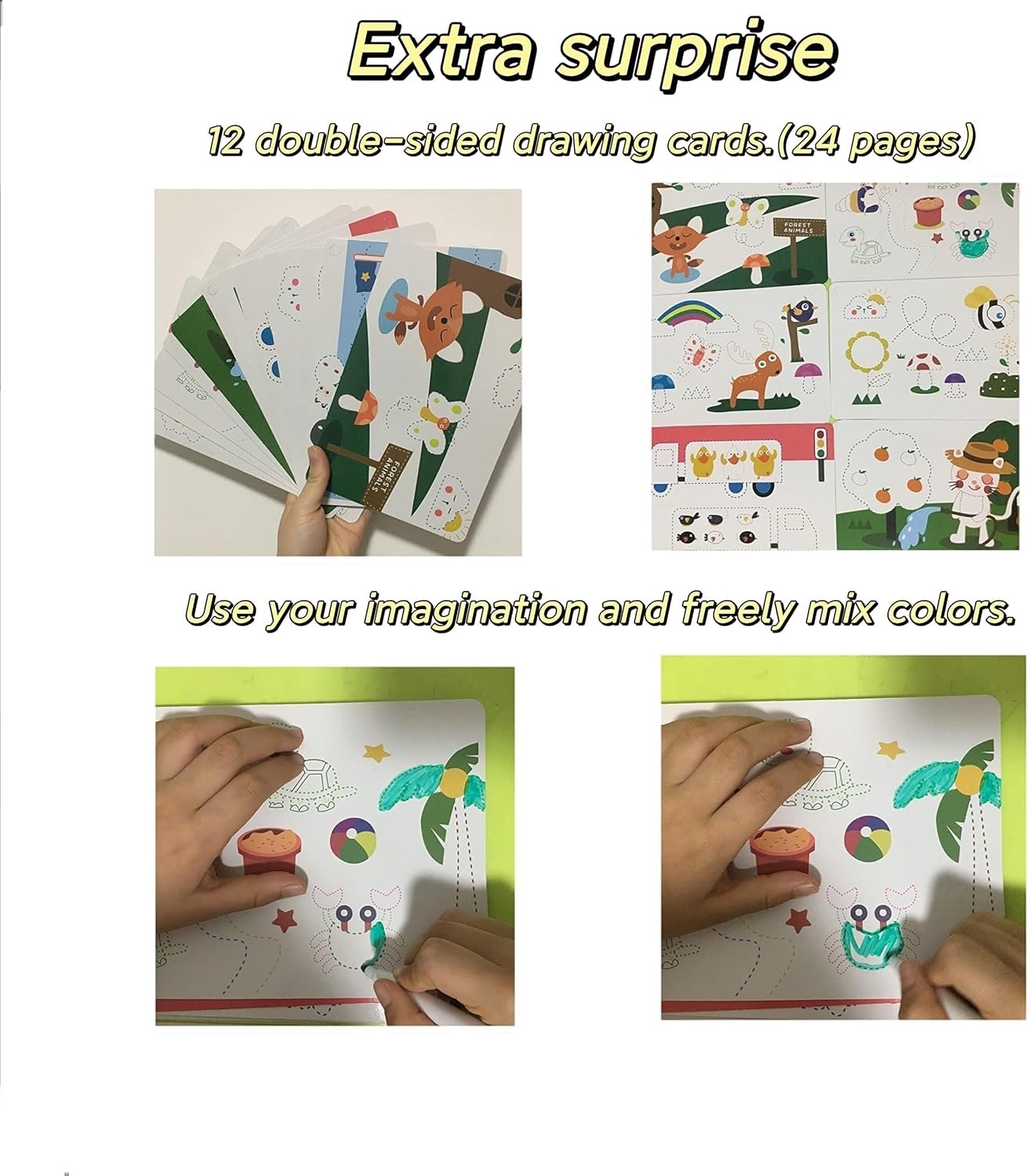 Tiiano Preschool Learning Activities for 3+ Year Olds, Toddler Handwriting Practice Workbook with 4 Dry Erase Markers, Montessori Learning for Ages 3+, Kindergarten Readiness