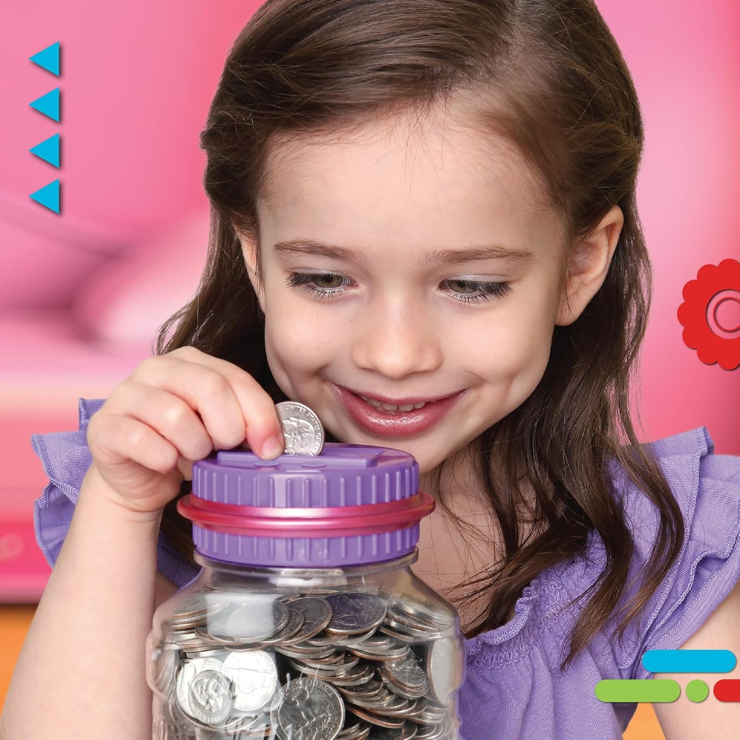 Discovey Digital Coin Counter Money Jar, LCD Screen, Automatic Piggy Bank Savings for US Coins, Keeps Track of Deposits, Battery Operated, Kids Gift