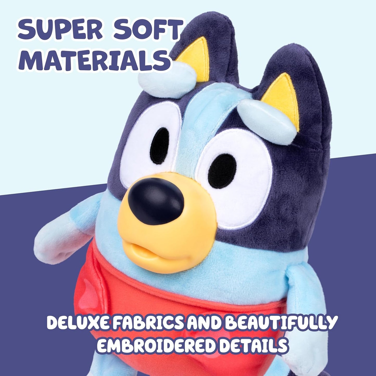 Dress & Play Baby Bluey Plush, Button, Zip, Buckle and Tie, Learn to Dress Dolls for Toddlers Ages 3+, Fine Motor Skills Buckle Toys