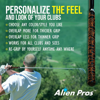 Alien Pros Golf Grip Wrapping Tapes - Innovative Golf Club Grip Solution - Enjoy a Fresh New Grip Feel in Less Than 1 Minute