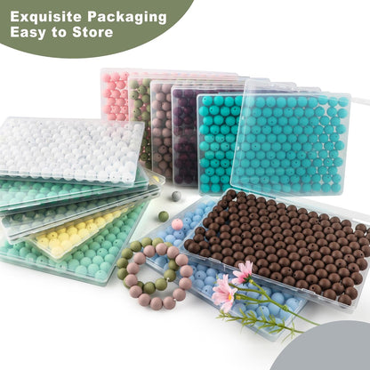 65Pcs 19mm Silicone Beads for Keychain Making Bracelet Necklace, Bulk Round Silicone Beads for Pens（Christmas Green） - Colors B