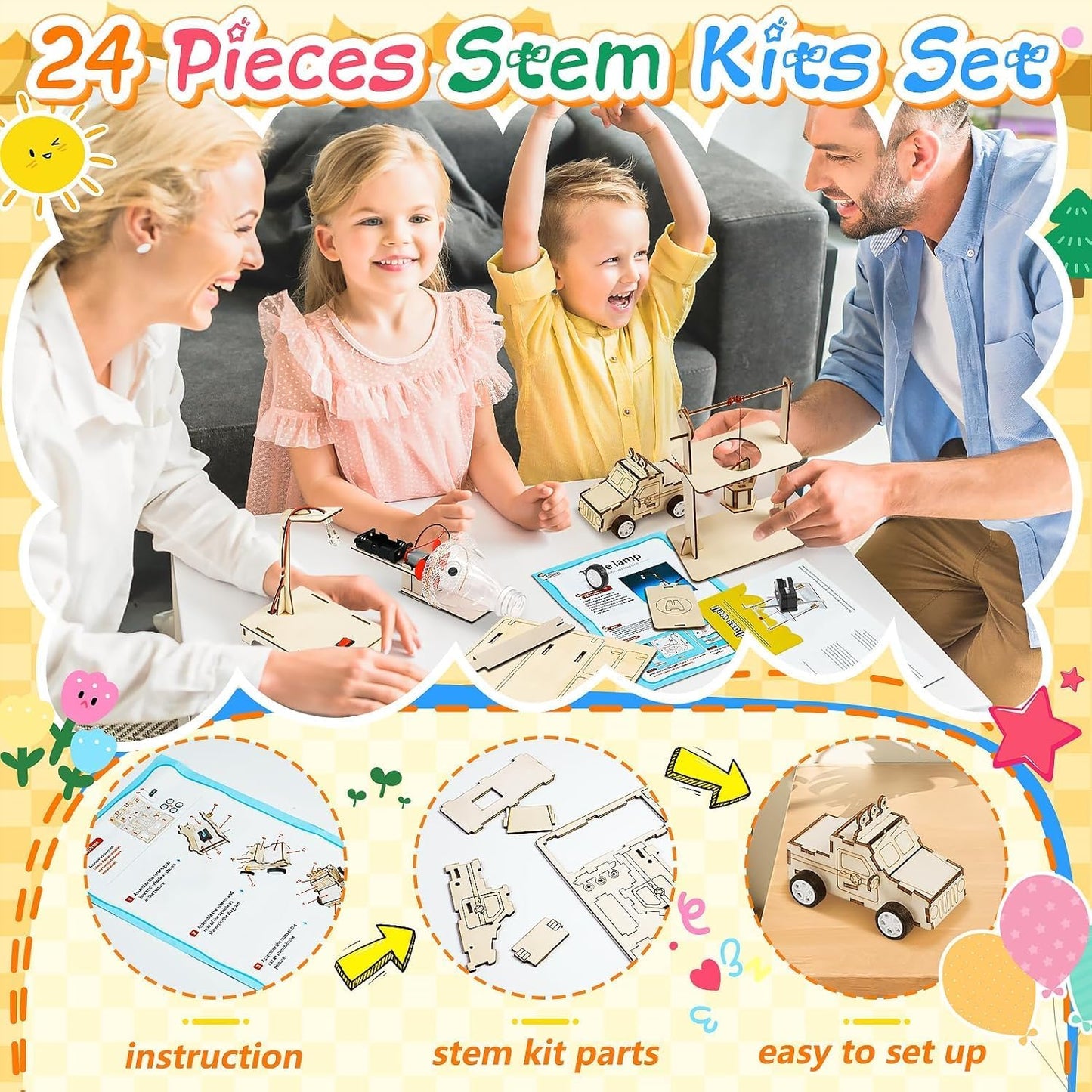 GIAKAN 24 Pcs Party Favors Toy for Kids, STEM Science Kits Toys, Boys Girls Crafts Gifts Toys for 6 7 8 Year Old, Kids Treasure Box Birthday Gift Ideas, Classroom Giveaways, Carnival Prizes Gift