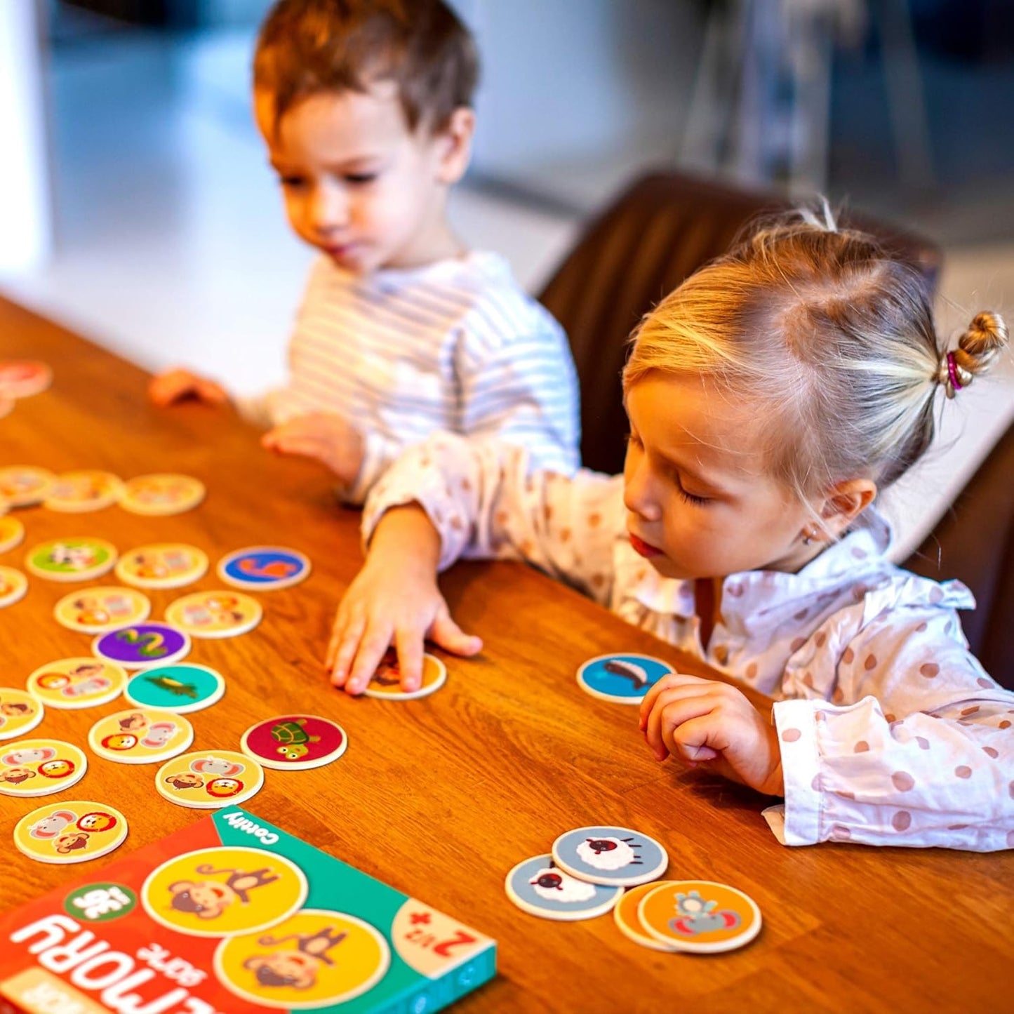 Montessori-Inspired Wooden Matching Game for Toddlers 2-4 Years - Durable, Scratch-Resistant 36 Card Set, Includes Carry Bag - Memory Game for Toddlers 2-4 Years - Cognitive Verbal Skills Development