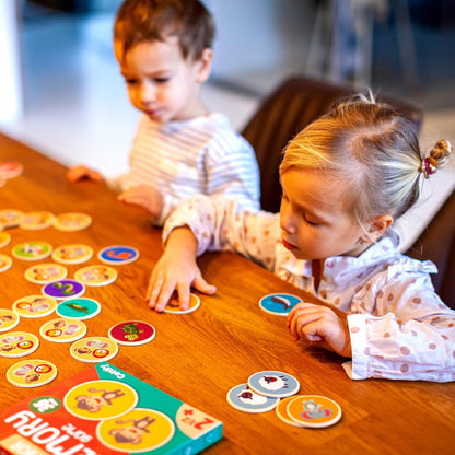 Montessori-Inspired Wooden Matching Game for Toddlers 2-4 Years - Durable, Scratch-Resistant 36 Card Set, Includes Carry Bag - Memory Game for Toddlers 2-4 Years - Cognitive Verbal Skills Development