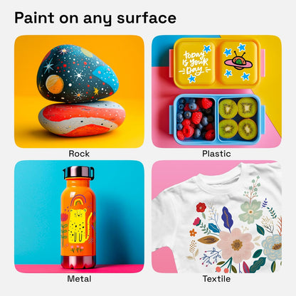 ARTISTRO 42 Acrylic Paint Markers, Paint Pens, Drawing Markers for Textile, Rock, Glass, Wood, Paper, Ceramic, Canvas, DIY - Art Supplies Kit for Kids and Adults (Extra Fine Tip)