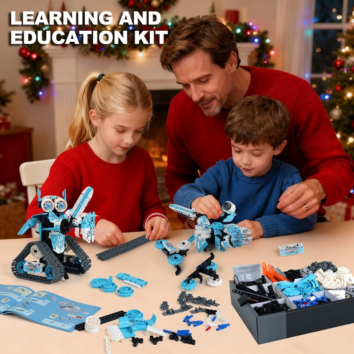 Robot Building Kit, Educational STEM Toys & Birthday Gifts for 6 7 8 9 10 11 12+ Year Old Boys Kids, 3 in 1 DIY Science RC Robotics Sets with APP and Remote Control Projects