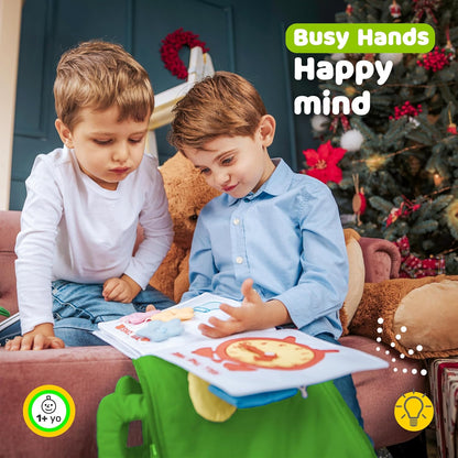 deMoca Travel Toys for Toddlers, Quiet Book for Toddlers 1-3, Baby Travel Toys for Airplane Car Rides, Montessori Busy Book for 1 Year Old with All Parts Attached, Felt Activity Pad, No Noise Gift