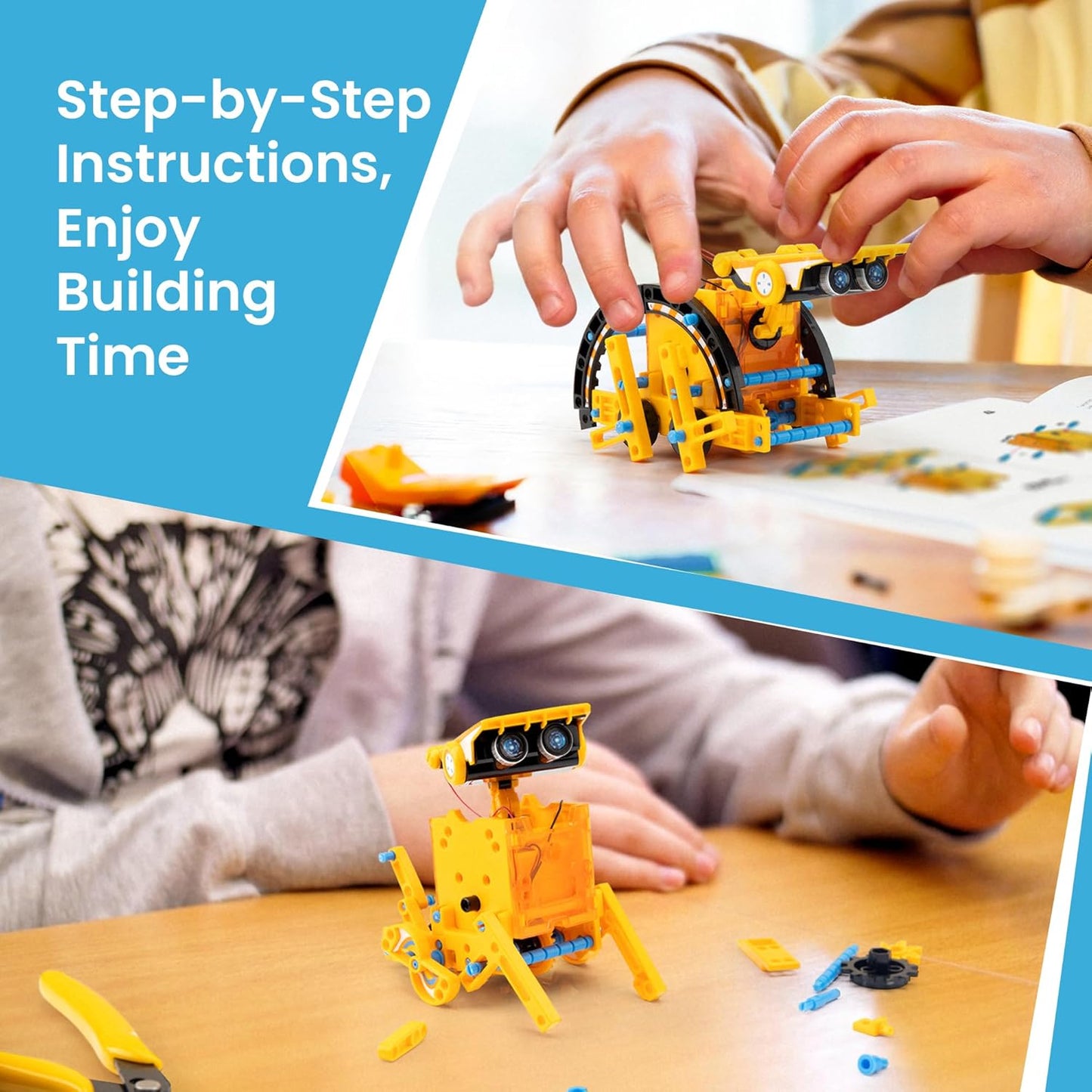 Sillbird Solar Robot Building Kit STEM Gift for Boys Aged 8-12, 12-in-1 DIY Science Educational Robotic Toys for Kids Teens Birthday, Powered by the Sun with 190 Pieces
