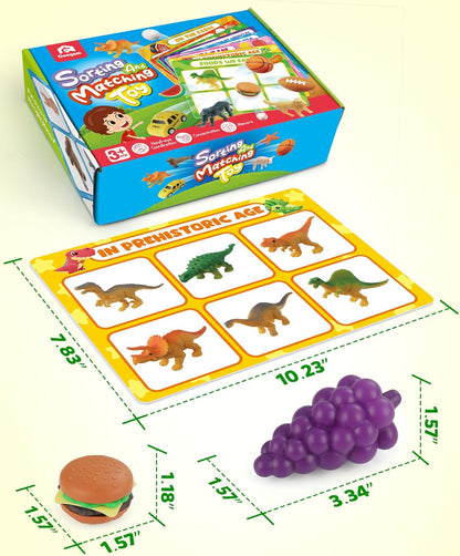 Coogam Sorting Toys for Toddles, Animals Figures Dinosaurs Birds Insects Cognition Matching Game Playset, Fine Motor Learning Activities Educational Toy Gift for 3 4 5 Year Old Kid