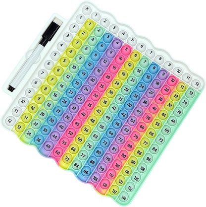 12x12 Multiplication Chart Popper, Digital Multiplication Table Game Board-Math Manipulative Toy, 3rd Grade Fidgety Popper for Kids Learning, Multiplication Machine Times Table