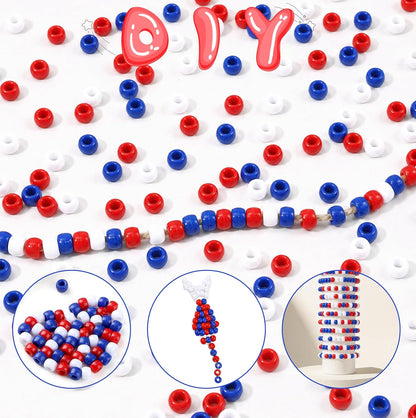 Red Pony Beads 1000Pcs 9mm Pony Beads Bulk Red Perler Beads for Friendship Bracelets Kandi Beads Hair Beads for Braids Beads for Crafts