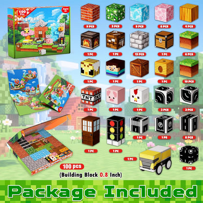 Magnetic Blocks - 200PCS Magnetic Blocks with 6 Base Plate, Magnetic Building Blocks for Kids Ages 4 5 6 7 8, Stacking Magnets for Kids, Birthday Gifts for 3-10 Year Old Boy Girls, STEM Toys