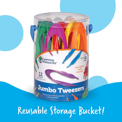 Learning Resources Squeezy Tweezers - Sensory Bin Tools , Water Table Toys, Montessori Grabber Tool, School and Teacher Supplies, Toddler Activities, Fine Motor Skills, Daycare Essentials