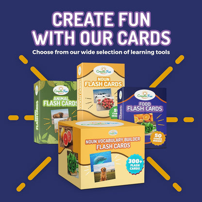50 Noun Flash Cards, Fun Vocabulary Builder Educational Learning Photo Cards for Kids, Homeschool, Adults, Seniors, Speech Therapy, ESL, Autism, Dementia, Aphasia, SLP, ABA, and Occupational Therapy
