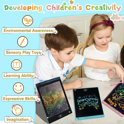 6 Pack LCD Writing Tablet for Kids Toys 8.5 Inch Colorful Doodle Board Bulk, Eye-Protection Drawing Pad Toddler Travel Essentials Toys for 3-8 Year Old Boys Girls, Birthday Xmas Gifts