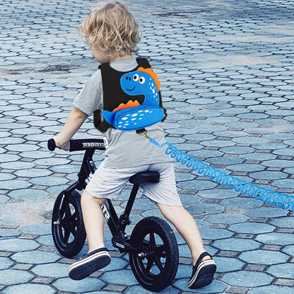 3 in 1 Toddler Harness Leash + Baby Anti Lost Wrist Link, Accmor Cute Dinosaur Child Safety Harness Tether, Kids Walking Wristband Assistant Strap Belt for Parent Boys Outdoor Activity (Black)