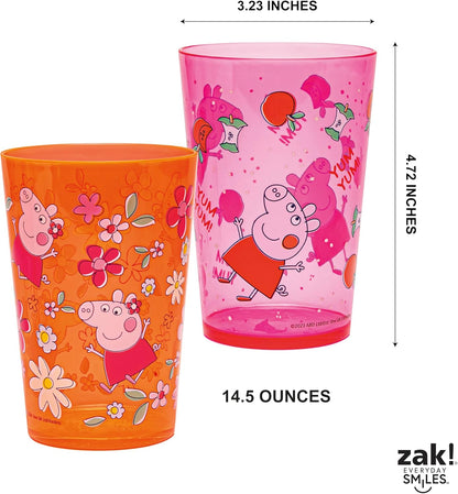Zak Designs 14.5oz Disney Frozen 2 Nesting Tumbler Set Includes Durable Plastic Cups, Fun Drinkware is Perfect for Kids, 4pk (14.5oz, Anna & Elsa & Olaf)