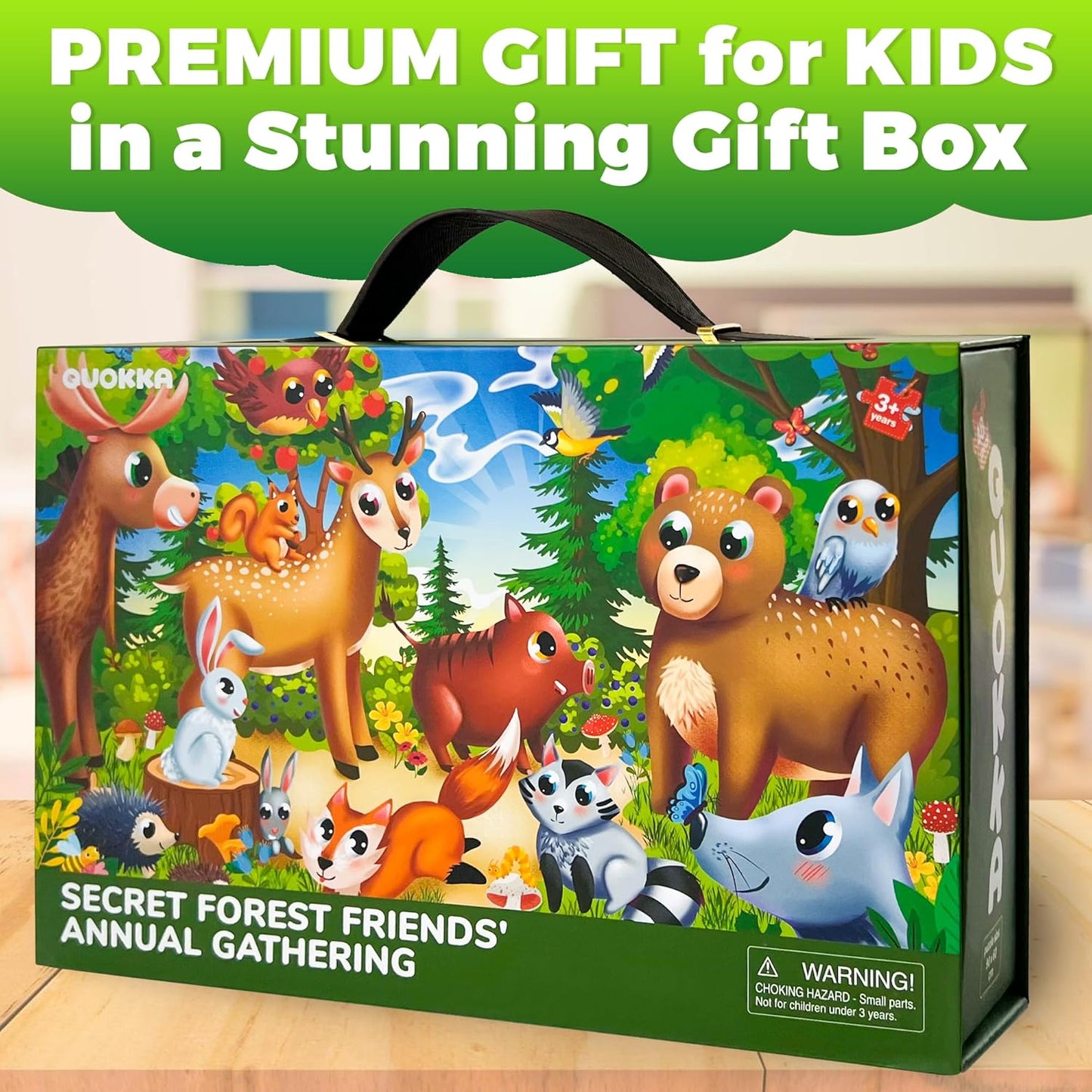 QUOKKA Giant Floor Puzzle for Kids Ages 4-6 – 2x3 Feet Extra-Thick 48 Pieces Toddler Puzzle Ages 3-5 – Bugs Educational Activity for Boys Girls – Premium Box with Sturdy Handle & Magnetic Closure
