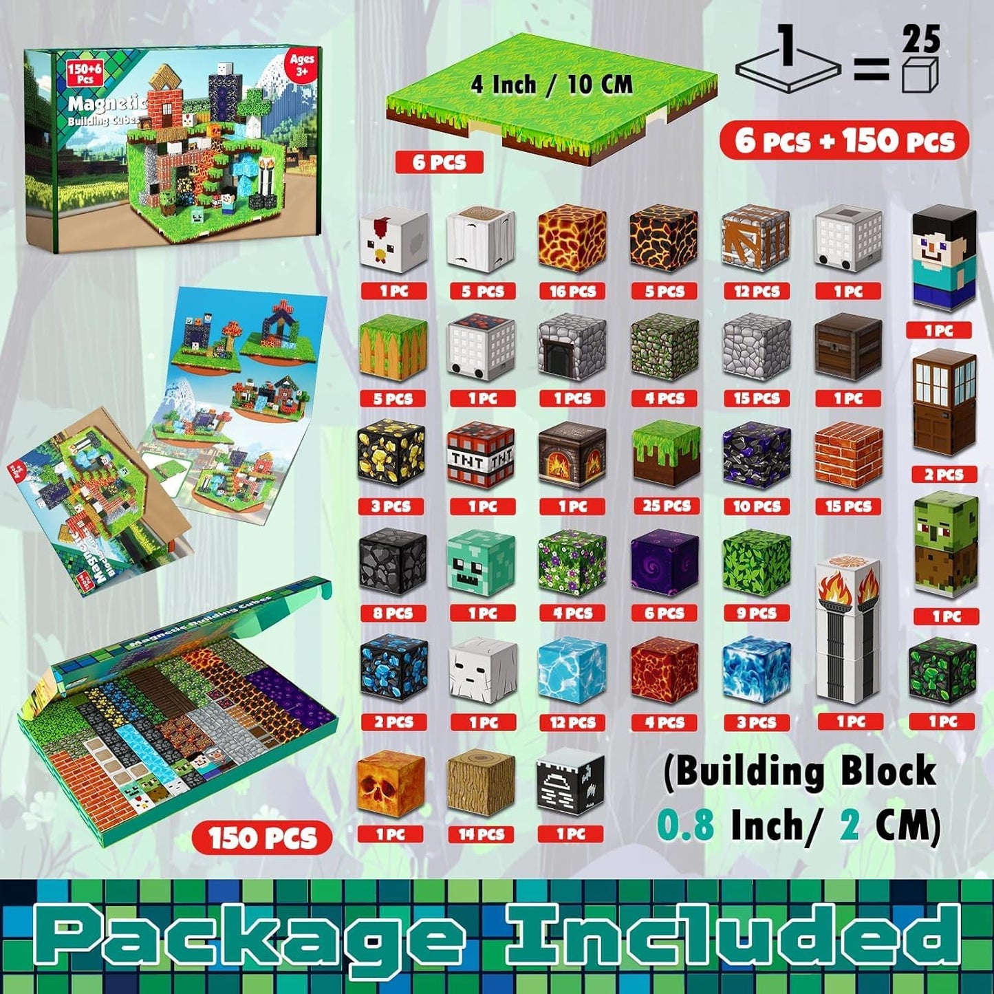 GraceDuck 300 PCS Magnetic Blocks - Magnetic Building Blocks, Stacking Magnets for Kids, Sensory Toy for STEM Montessori Sensory Toys for Kids 3+ Boys and Girls Christmas Birthday Gifts