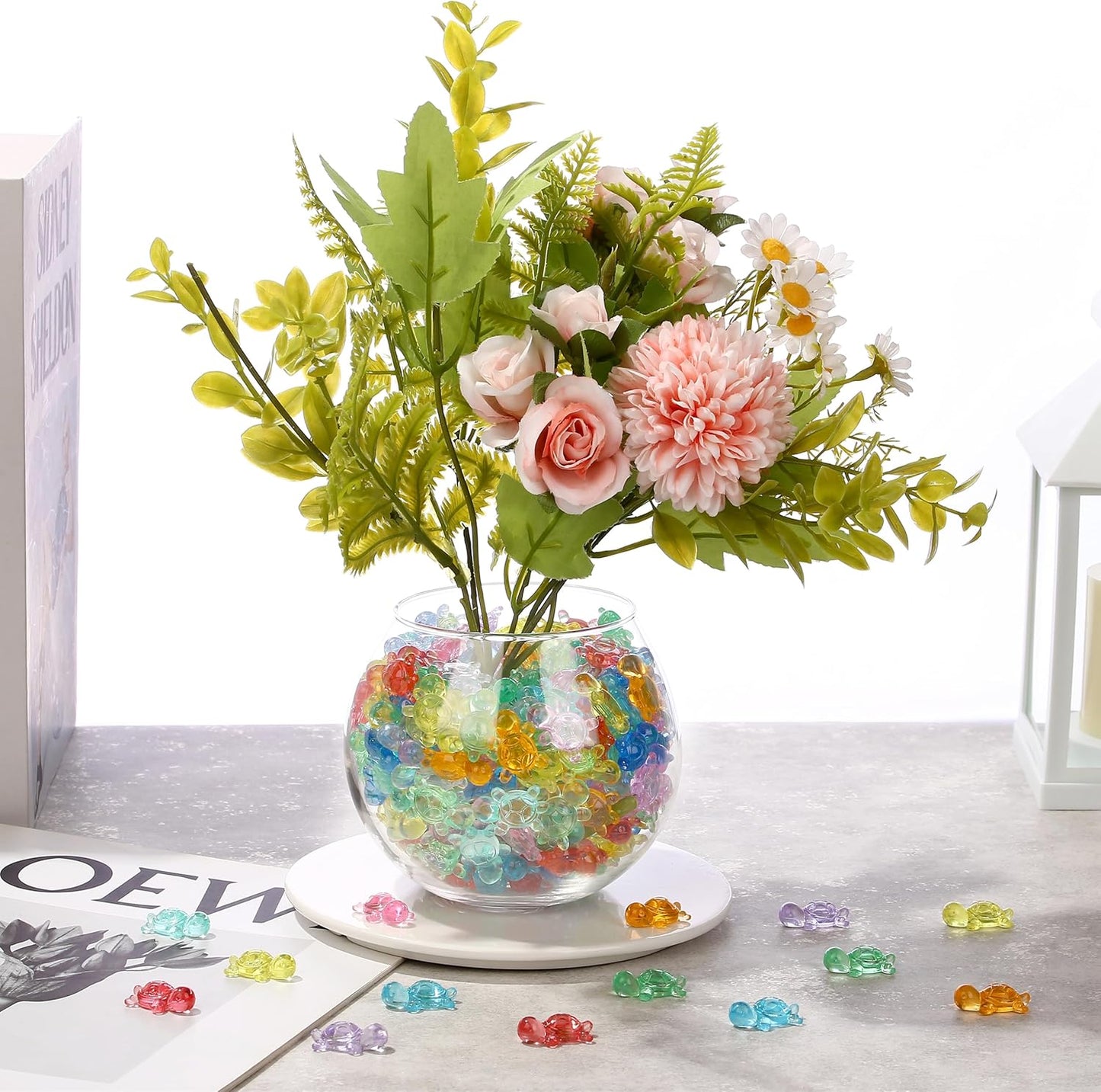 LAIDANLA Mini Resin Bears, Tiny Plastic Animals to Hide Small Bears Bulk for Counting Miniature Landscape Bear Party Favors Gifts Easter Egg Vase Filler Bear Figures Cute Trinkets Desk 200 Pcs