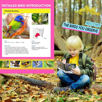 Toys for 3-7 Year Old Boys: LET'S GO! Binoculars for Kids with Bird Watching Manual Easter Birthday Gifts for 4 5 6 7 8 Year Old Boy Girls Outdoor Toy for Kid Ages 5-7 Toddler Camping Telescope
