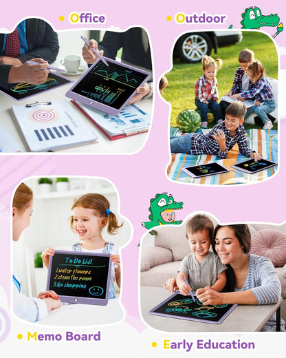 KOKODI 15 Inch LCD Writing Tablet with Anti-Lost Stylus, Erasable Doodle Board Colorful Toddler Drawing Pad, Car Travel School Games Toys for 3 4 5 6 7 8 Kids, Birthday Gift for Girls Boys Blue