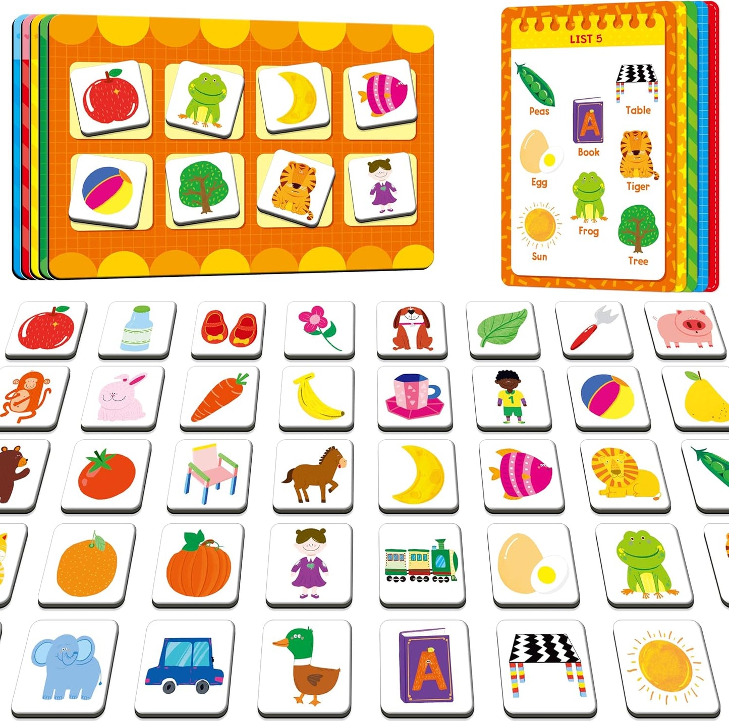 Magnetic Shopping List Game, Funny Spanish Groceries Matching Memory Game, Race to Collect Your Items Educational Toy for Boys & Girls at Home