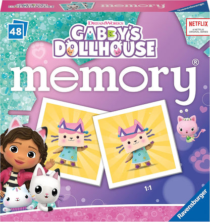 Ravensburger Gabbys Dollhouse Toys - Educational Mini Memory Game for Kids Age 3 Years Up - Matching Picture Snap Pairs