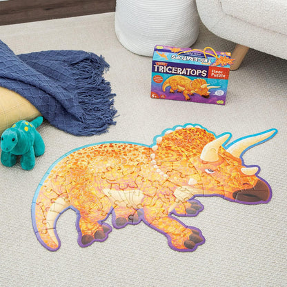 Peaceable Kingdom Giant Floor Puzzles with Uniquely Fun Shaped Pieces for Kids Ages 3+ Gifts for Boys and Girls - Racecar