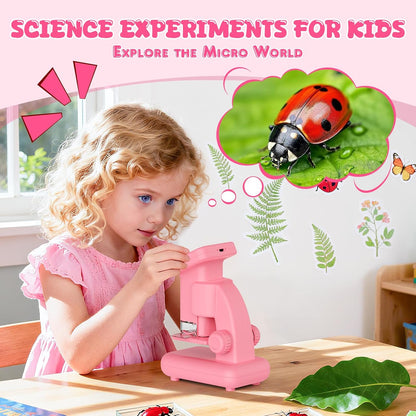 1200X Microscope for Kids, 2 in 1 Handheld & Desktop Digital Microscope with 9 Slides Science Kit, Portable Microscope HD Screen Video Record, STEM Educational Toys Gifts for Ages 3-12 Boys Girls