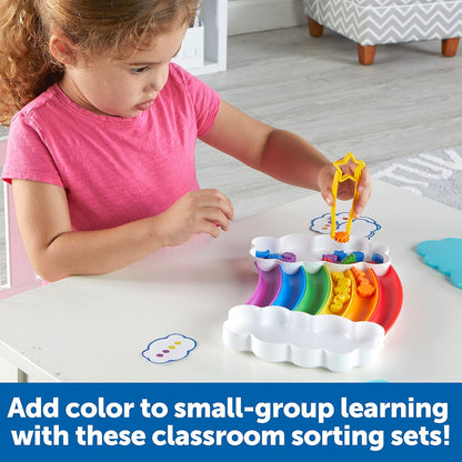 Learning Resources Rainbow Sorting Set , fine motor, sorting, patterning & addition skills, Toddler Educational Toys, sensory tray