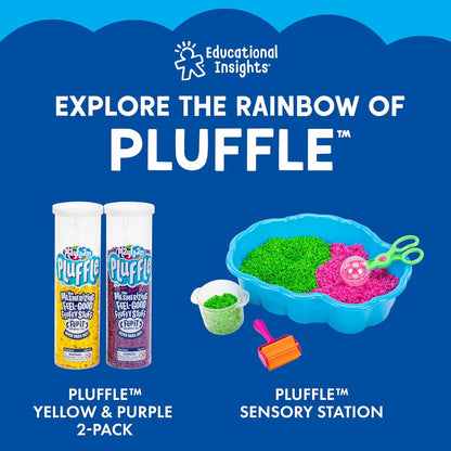 Educational Insights Pluffle(R) Sand 2-Pack - Sensory Bin Foam Set, No Mess Alternative to Sand Toys & Slime for Toddlers at Home or in the Classroom, Fun Sensory Table Filler, Gift for Kids Ages 3+