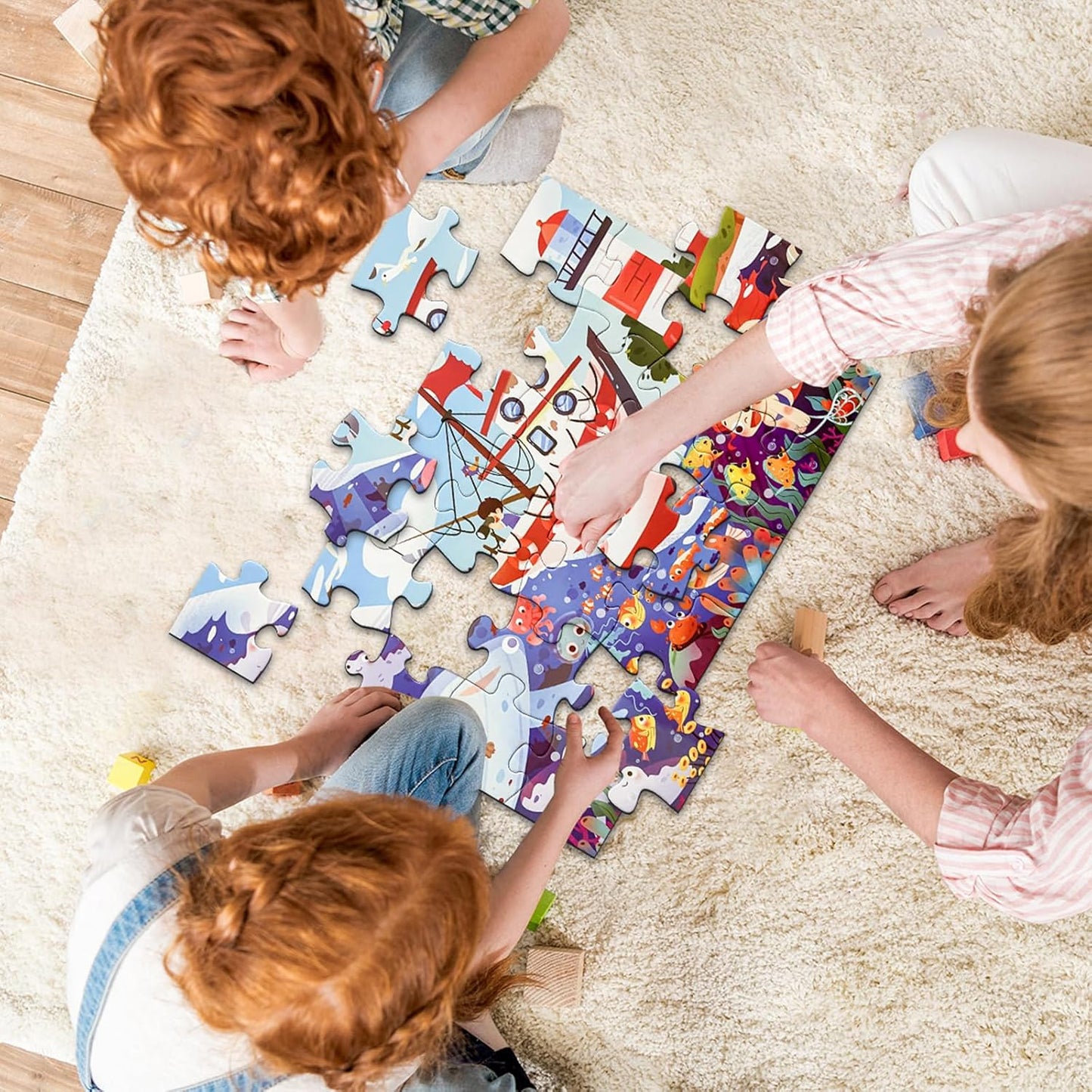 Jumbo Floor Puzzle for Kids, Large Jigsaw Puzzles 24 Piece for Kids Ages 3-5,Preschool Learning & Education Toys, Gifts for 4-8 Year Old Boys and Girls (Jungle Animals)