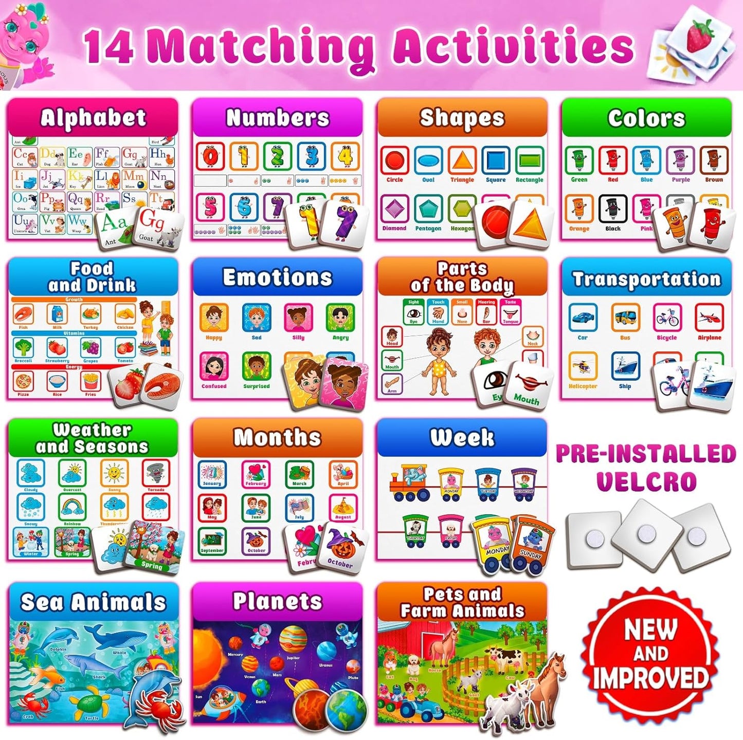 Curious 2 Learn Montessori Busy Book for Toddlers Ages 3-5 – Preassembled Preschool Learning Binder with 28 Activities, Travel Bag & 8 Markers – Educational Toy & Gift for 3 Year Old Boys (Blue)