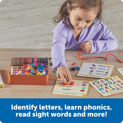 Learning Resources Skill Builders Letter Learning Kit - Alphabet Montessori Toys, Homeschool Supplies, Preschool Classroom Must Haves, Toddler Activities, Lacing Cards
