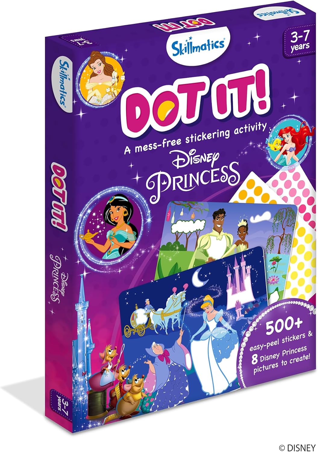 Skillmatics Dot It Sticker Art - Disney Princess, Mess-Free Fun for Kids, 500+ Stickers, Craft Kits, DIY Scrapbooking Activity, Gifts for Girls & Boys Ages 3, 4, 5, 6, 7
