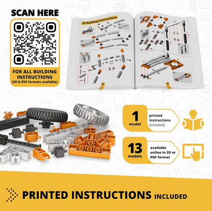 Engino- STEM Toys, Mechanics Cams & Cranks, Engineering Kit for Kids 9+, Learning & Education Set, Gifts for Boys & Girls, STEM Building Toys (8 Model Options)