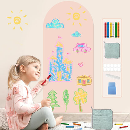 8 PCS Magnetic Wall Decals for Kids Magnetic Chalkboard Peel and Stick Magnet Sheets Board Sticker Tangram Puzzle Self Adhesive Contact Paper Dry Erase Blackboard for Playroom Homeschool 15.7"x10.4"